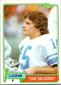 1981 Topps Football Card Tom Skladany Detroit Lions sk10328