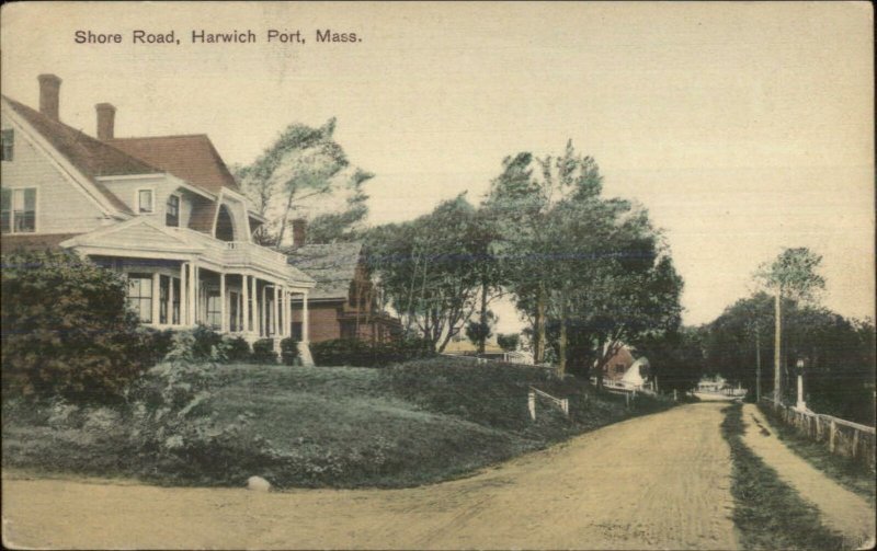 Harwich Harwichport Cape Cod MA Shore Road c1910 Postcard