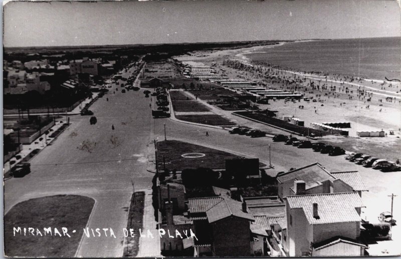 Argentina Miramar Vista De La Playa Vintage RPPC C130