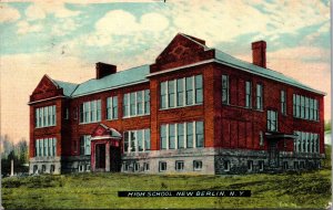 Postcard NY New Berlin High School