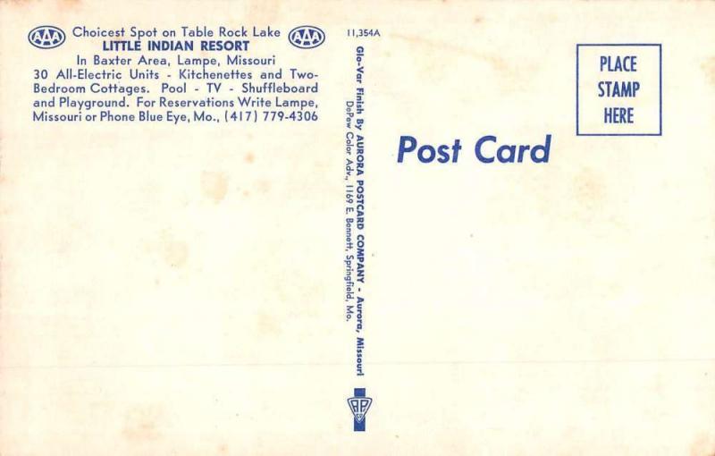 Lampe Missouri Little Indian Resort Pool View Vintage Postcard K55550 