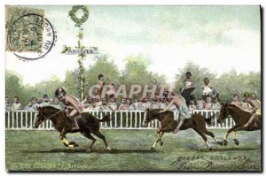 Old Postcard Equestrian Horse Race Children Babies L & # 39arrivee Thumbnail ...