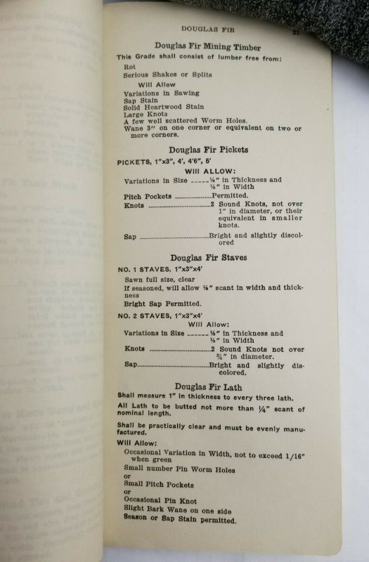 Export Grading Rules N for Lumber 1929 Edition Pacific Northwest