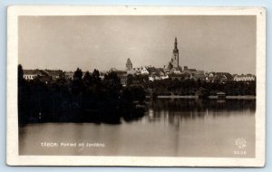 RPPC TABOR, CZECH REPUBLIC ~ Birdseye View from JORDAN  Postcard