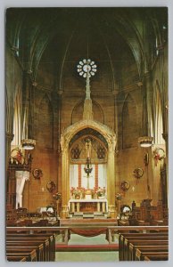 Church~Columbus Ohio~St Joseph Cathedral Interior~Christmas~Vintage Postcard