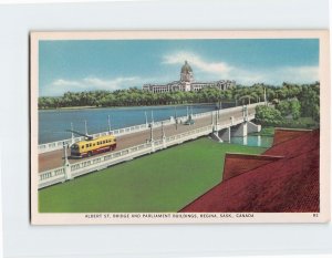 Postcard Albert St. Bridge And Parliament Buildings Regina Canada