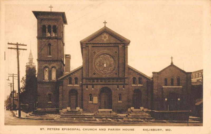 Salisbury Maryland St Peters Episcopal Church Antique Postcard K81251