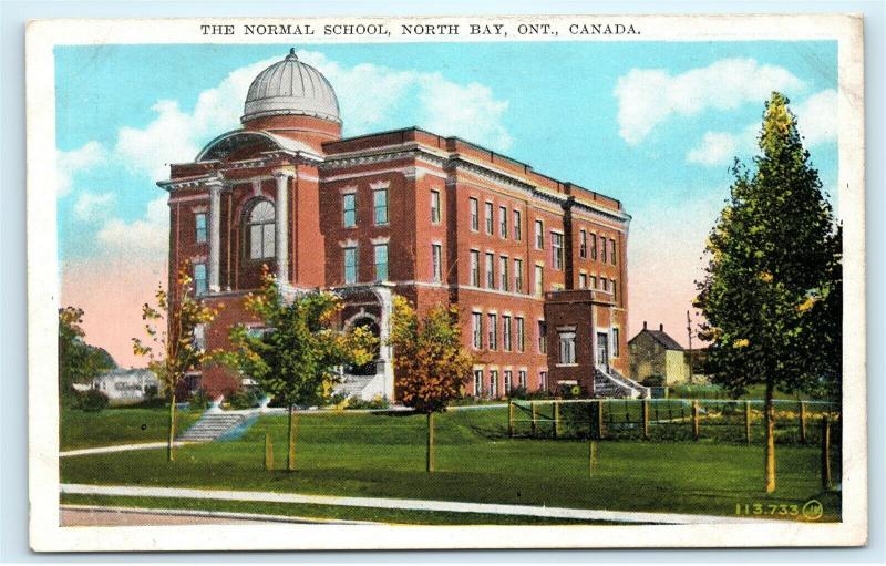 The Normal School North Bay Ontario Canada Vintage Postcard D91