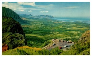 Aerial View Nuuanu Pali in the path of trade winds Oahu Hawaii Postcard