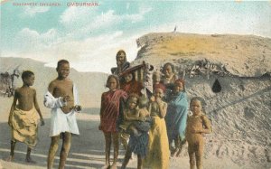 Vintage Postcard; Soudanese Children by Mud Hut, Omdurman, Khartoum State, Sudan