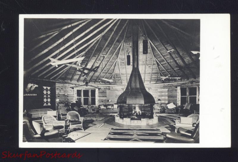 RPPC ENCAMPMENT WYOMING A-A RANCH LODGE INTERIOR REAL PHOTO POSTCARD