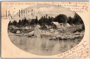 View of Mason Island from Noank CT c1905 UDB Vintage Postcard V25