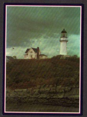 ME Lighthouse Light House CAPE ELIZABETH MAINE Postcard