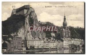 Old Postcard Dinant Citadel and & # 39eglise