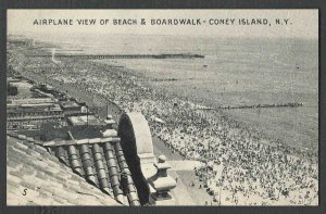 Ca 1936  RPPC* BROOKLYN NY CONEY ISLAND AERIAL VIEW OF BEACH&BOARDWALK SEE INF0