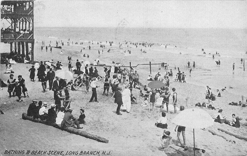 Bathing Beach 1909 Long Beach California undivided postcard 2510