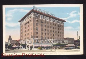 MICHIGAN CITY INDIANA SPAULDING HOTEL ANTIQUE VINTAGE POSTCARD DOWNTOWN