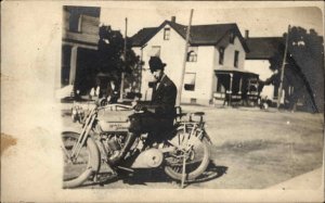 Harley Davidson Motorcycle c1915 Unidentified Real Photo Postcard