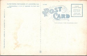 St. Augustine Florida~Watch Tower, Fort Marion~VTG Linen Postcard~KA21