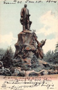 Germany Leipzig Bismarck Denkmal Monument Greetings 1904 vintage postcard B994