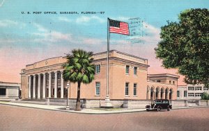 Vintage Postcard 1939 Unites States Post Office Building Sarasota Florida Fla.