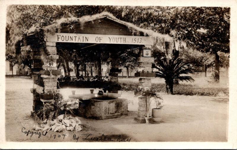 Florida St Augustine Fountain Of Youth Real Photo