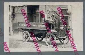 St. Paul MINNESOTA RPPC c1915 DELIVERY TRUCK D.B. WILCOX Fuel & Express Snelling