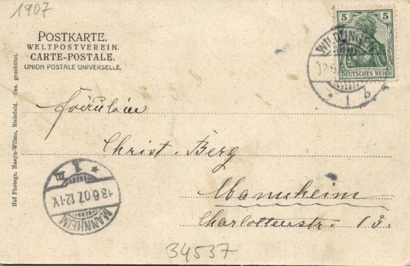 germany, BAD WILDUNGEN, Neues Kurhaus, Flag Postcard (1907) Stamp 