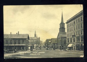 Nashua, New Hampshire/NH Postcard, Main Street From Library*, 1907!