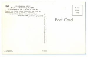 1950s/60s Rockingham Motel, Harrisonburg, VA Postcard