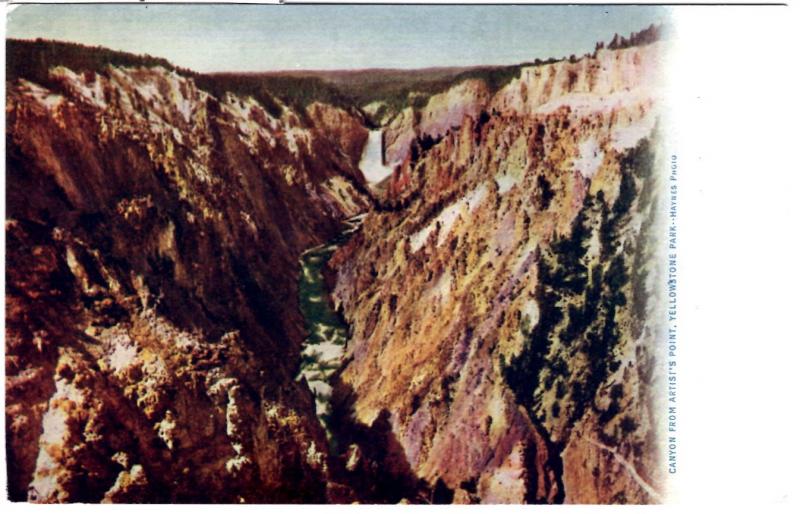 Haynes Blue Letter Series, Canyon from Artists Point, Yellowstone National Park