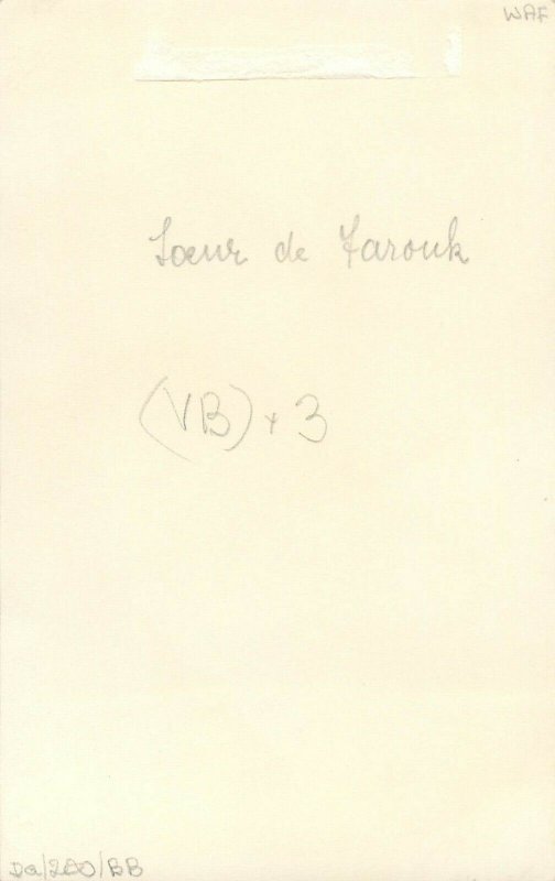 Royalty photo back note soeur de Farouk 