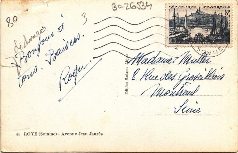 BF26534 roye somme avenue jean jaures   france  front/back image