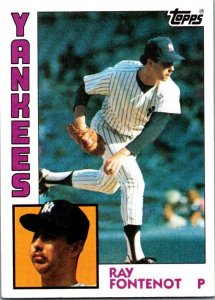 1984 Topps Baseball Card Ray Fontenaut New York Yankees sk13621