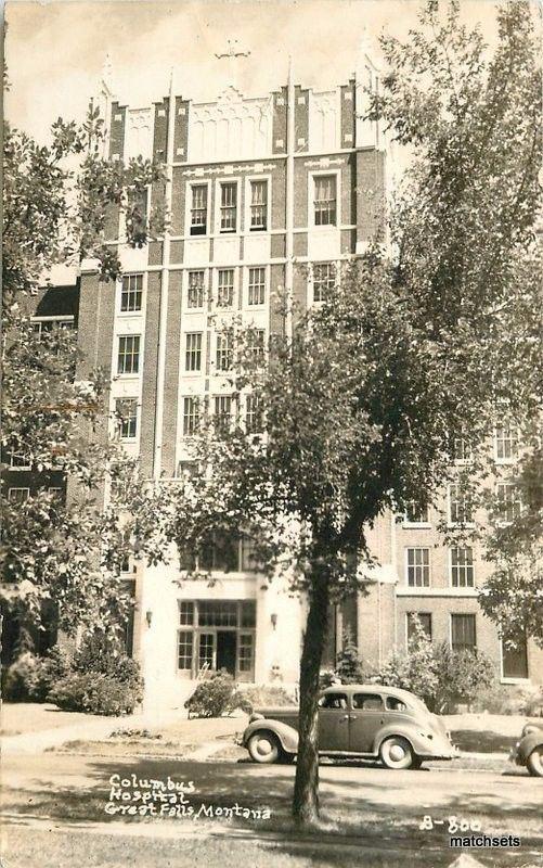 1949 Great Falls Montana Columbus Hospital RPPC Real Photo postcard 12812