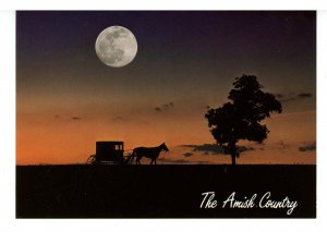 PA - Amish Country. Horse & Buggy Ride, Full Moon  (continental size)