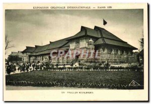 Old Postcard -Exhibition Colonial International - Paris 1931 Dutch Pavilion