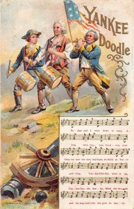 US Patriotic Yankee Doodle American Civil War Song 1909 embossed postcard B986