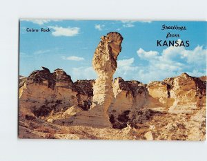 Postcard Cobra Rock Greetings from Kansas USA