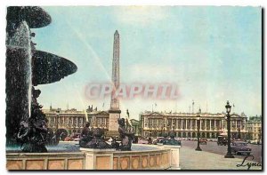 Old Postcard Paris Place Concorde and the fons Hotel Crillon and the Ministry...