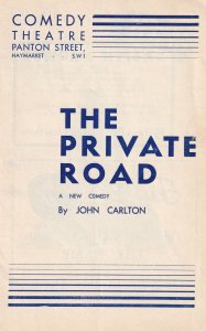 The Private Road Edwin Styles 1934 Comedy Theatre Programme