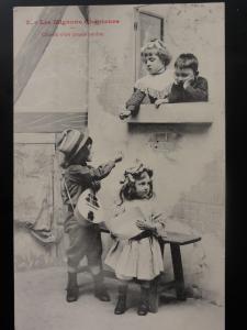 French Set of 4: Les Mignons Chanteurs CHILDREN, THE CUTE SINGERS c1904 Postcard 