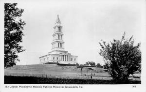 Alexandria Virginia 1930s RPPC Real Photo Postcard Washington Masonic Memorial