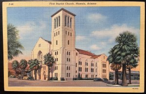 Vintage Postcard 1941 First Baptist Church, Phoenix, Arizona (AZ)