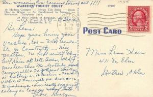 Hardeeville South Carolina 1955 Postcard Warren' Tourist Court Kropp 4886 