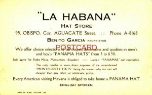 LA HABANA HAT STORE Aguacate Street Benito Garcia, Prop. COSECHA de PINA