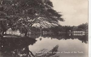B81226 kandy lake  with glimpse of temple o sri lanka ceylon front/back image