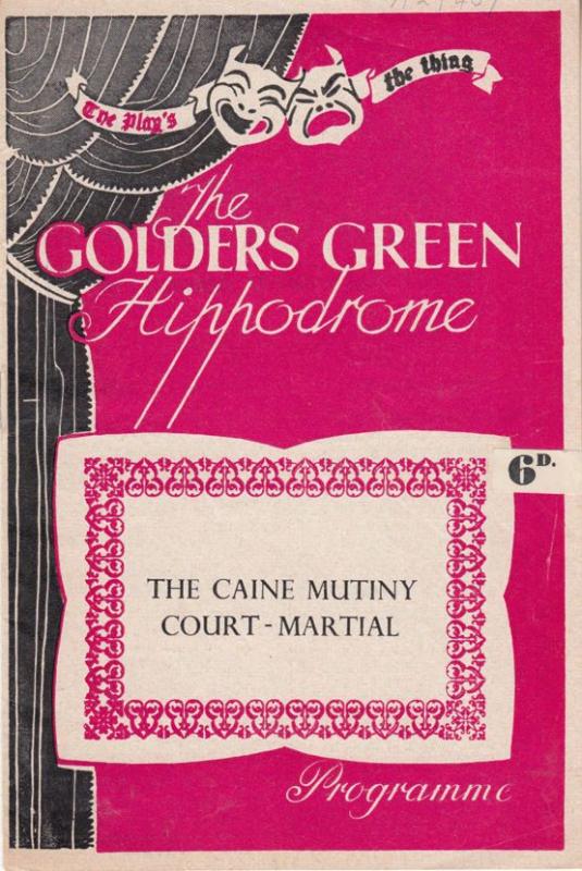 The Caine Mutiny Court Martial Military Golders Green London Theatre Programme