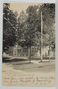 PA Norristown Pennsylvania High School 1905 to New Bedford Postcard S12