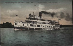 Muskoka Lakes Ontario Steamer Boat Ship SAGAMO c1910 Postcard